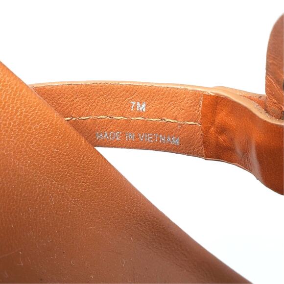 Tory Burch Miller Cloud Thong Sandals Calf Leather Aged Camello Brown Size 7 - Picture 9 of 11